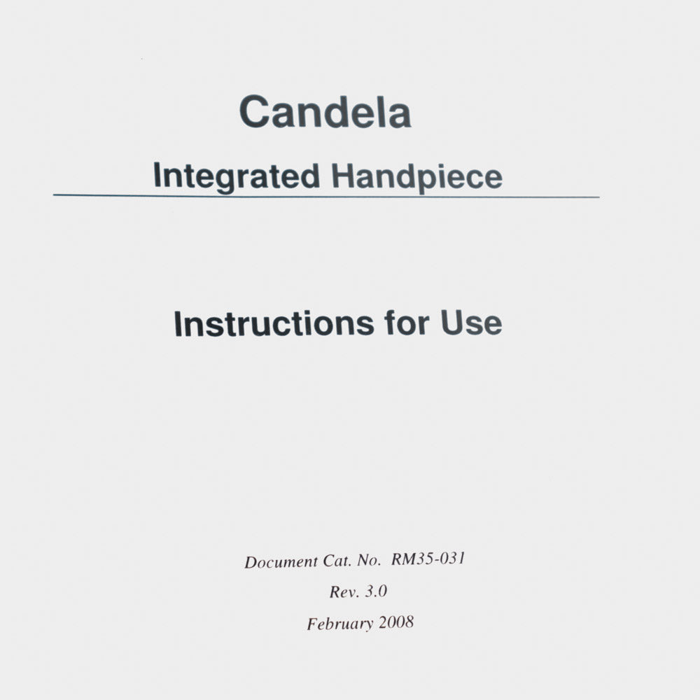 2008 Candela Integrated Handpiece - Instructions for Use RM35-031- (34 Pages)