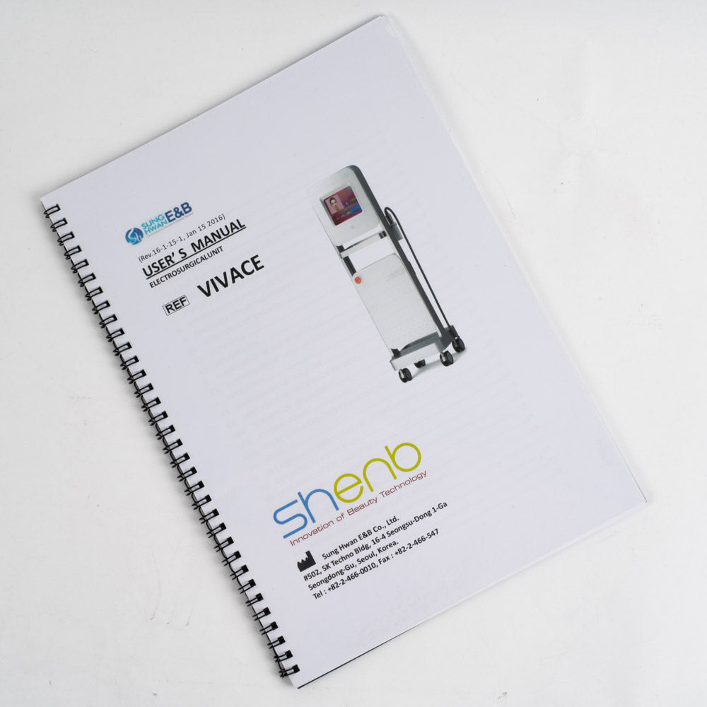 2016 Shenb VIVACE electrosurgical unit User's Manual - Rev.16-1-15-1