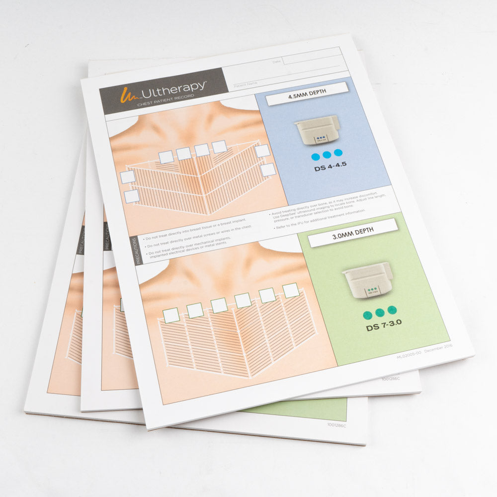 Ultherapy Patient Chest Planning Record - Treatment Preparation Tear Sheet