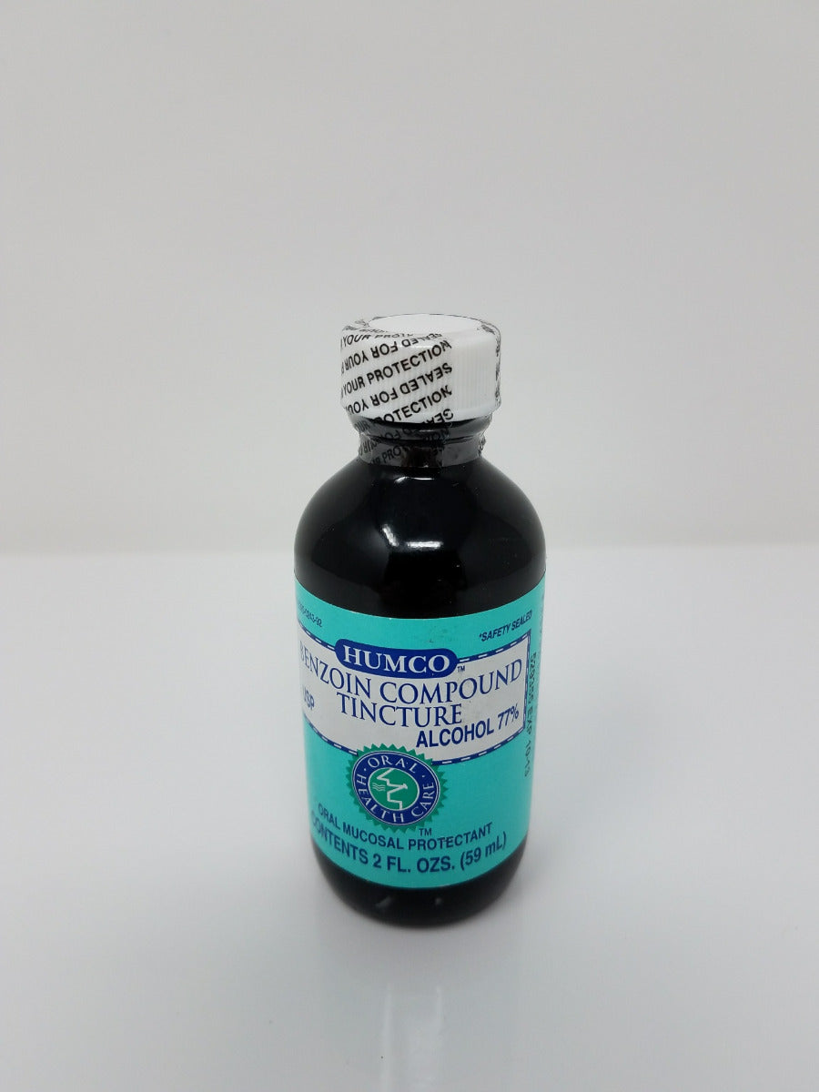 Benzoin Compound Tincture Oral Mucosal 2 Oz Bottle Humco Canker Wound Protectant