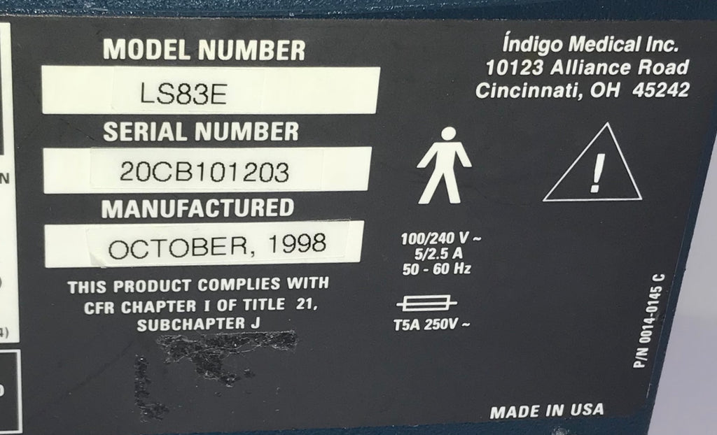 Indigo 830e LS83e Surgical Laser Diode Prostatectomy ** AS IS NOT TESTED **