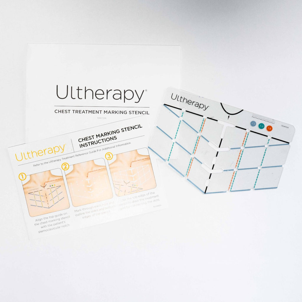Ulthera Ultherapy Chest Treatment Marking Stencil with Instruction Sheet - 1004152A