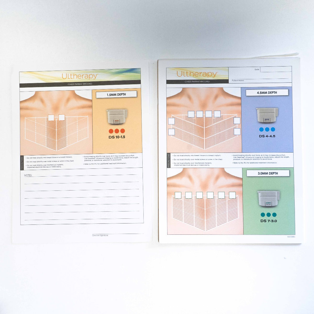 Ulthera Ultherapy - Chest / Face & Neck Patient Record Information Forms