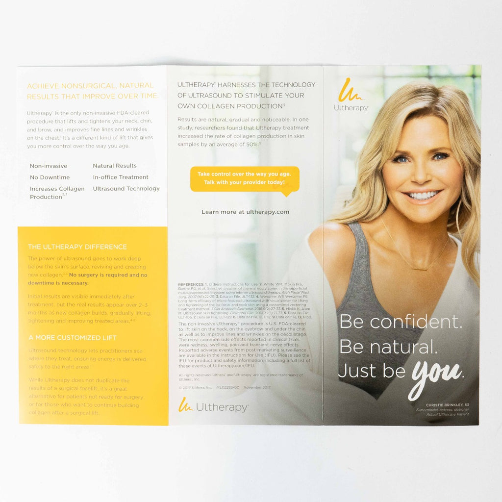 Ultherapy Christine Brinkley FAQ & Patient Information Brochure - Unsealed Qty 4