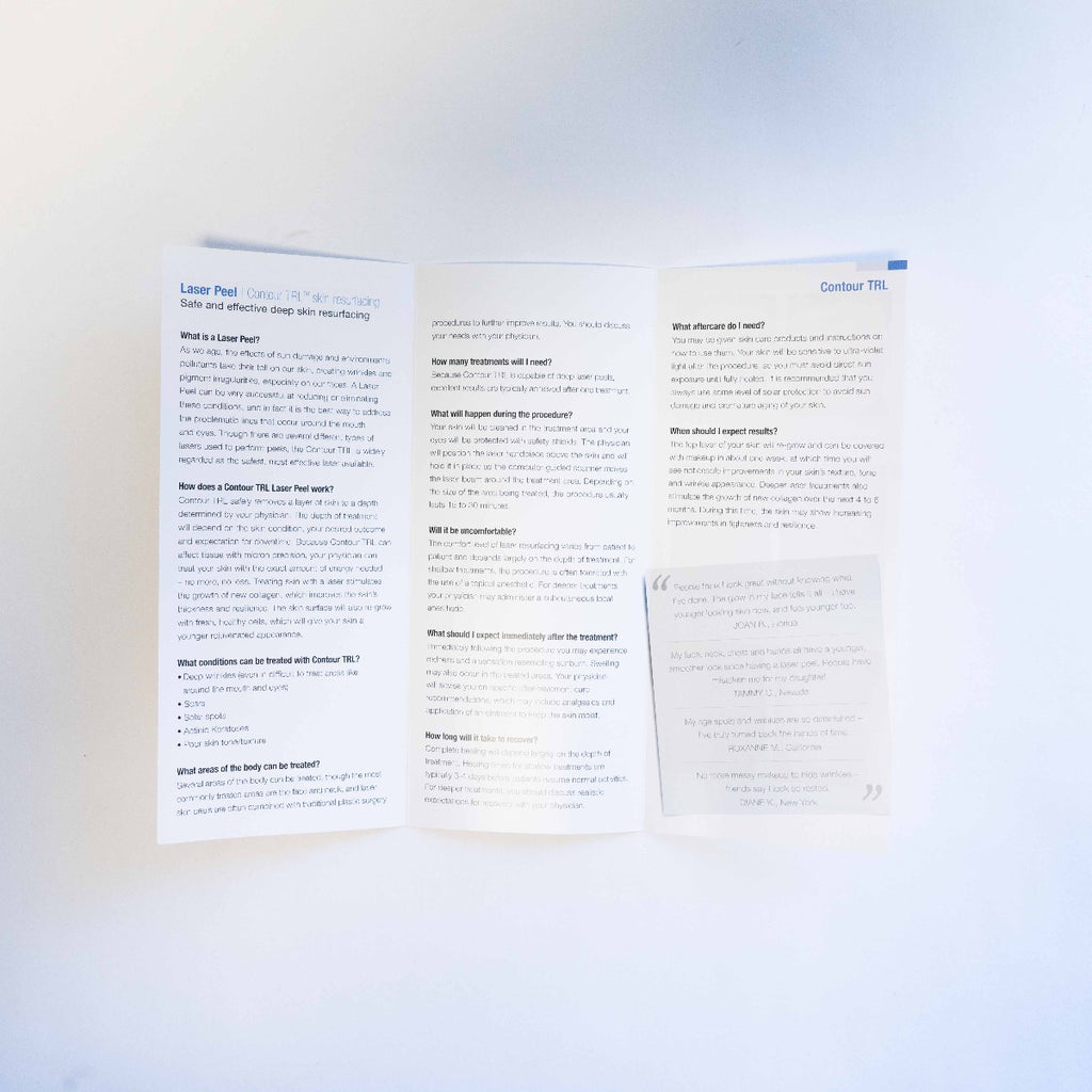 Scition LASER PEEL Contour TRL Information Brochure with Patient Photos Qty. 26