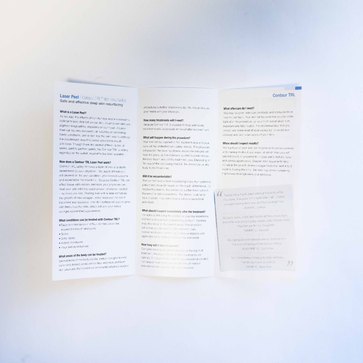 Scition LASER PEEL Contour TRL Information Brochure with Patient Photos Qty. 26