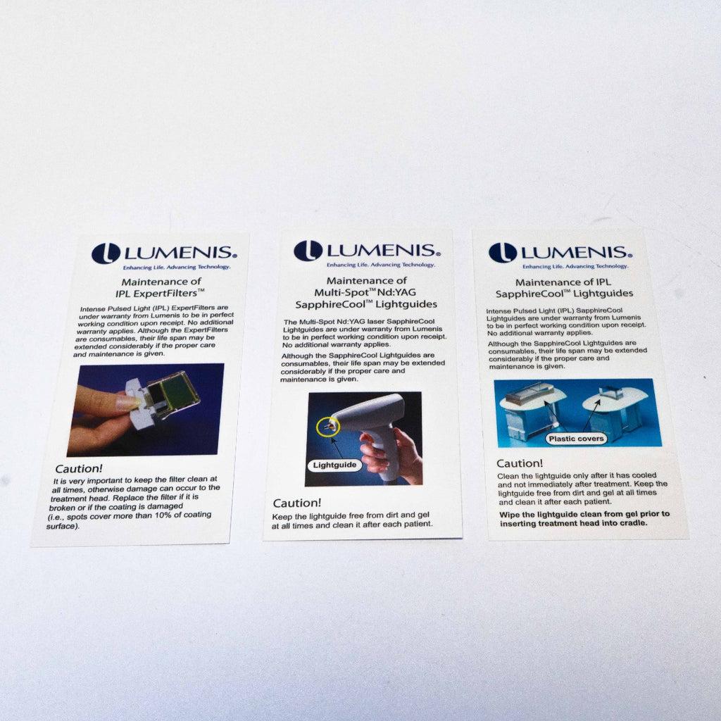 Lumenis Maintenance Guides for IPL Filter, Nd:YAG Light Guides, IPL SapphireCool