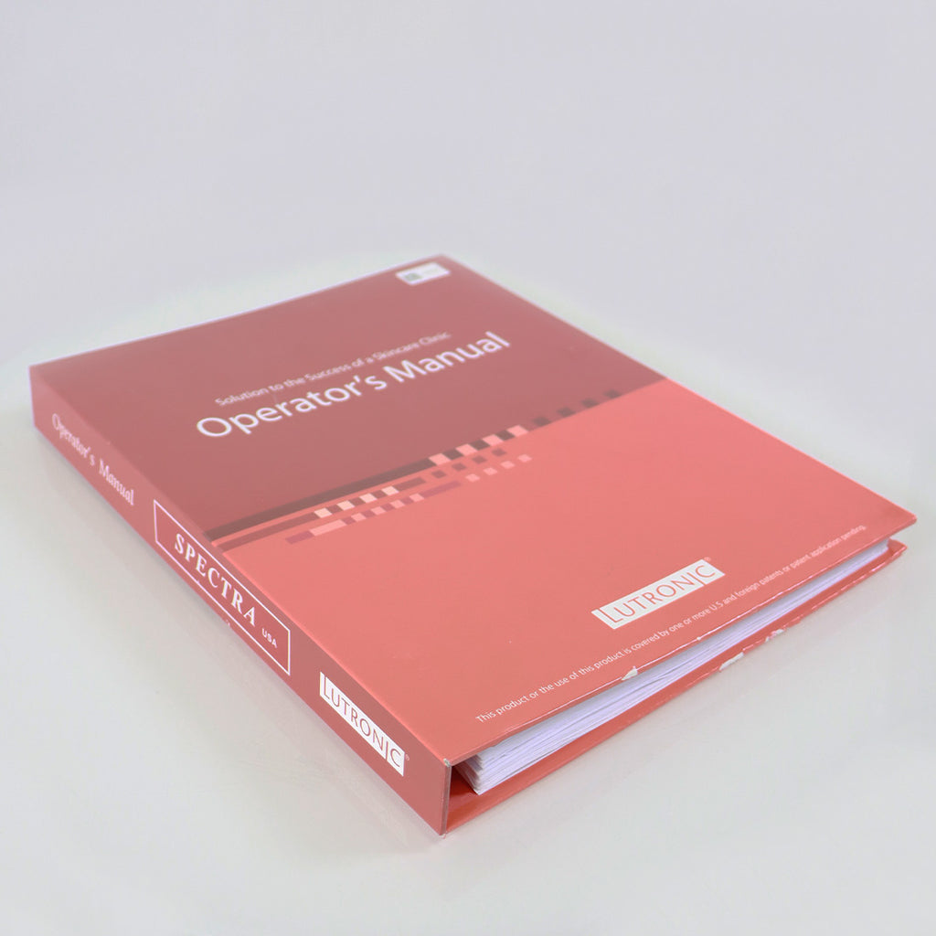 Lutronic Spectra Dual Pulsed Nd: YAG Laser Operator's Manual Hardcover 410013530