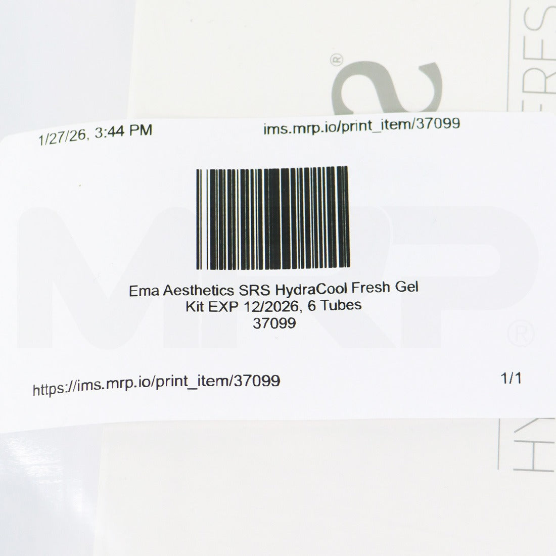 Ema Aesthetics SRS HydraCool Fresh Gel Kit EXP 12/2026, 6 Tubes