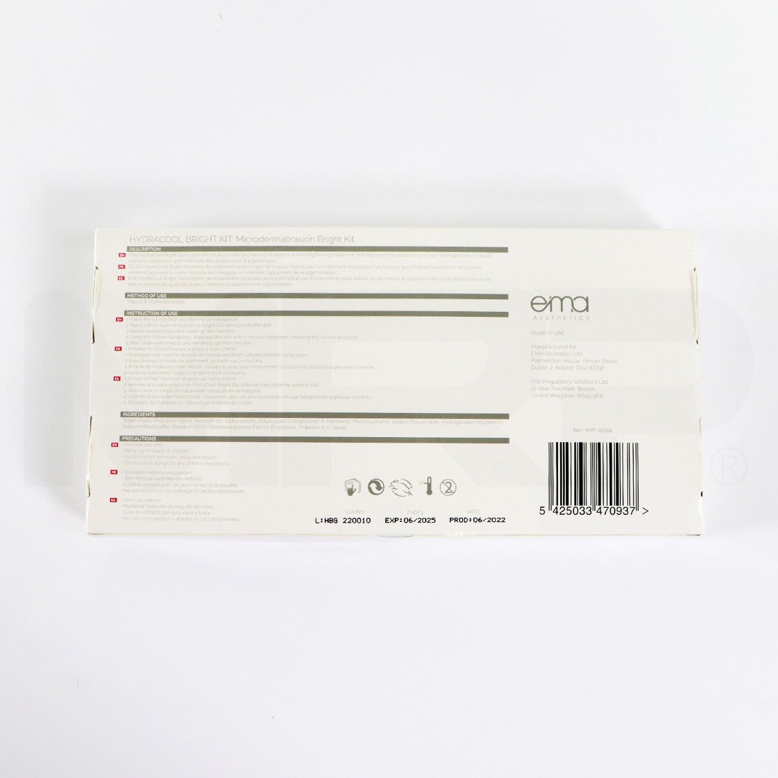 Ema Aesthetics SRS HydraCool Bright Gel Kit EXP 06/2025, 6 Tubes