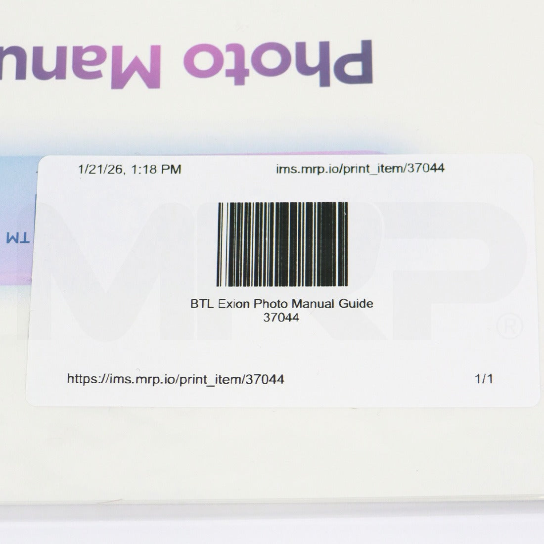 BTL Exion Photo Manual Guide