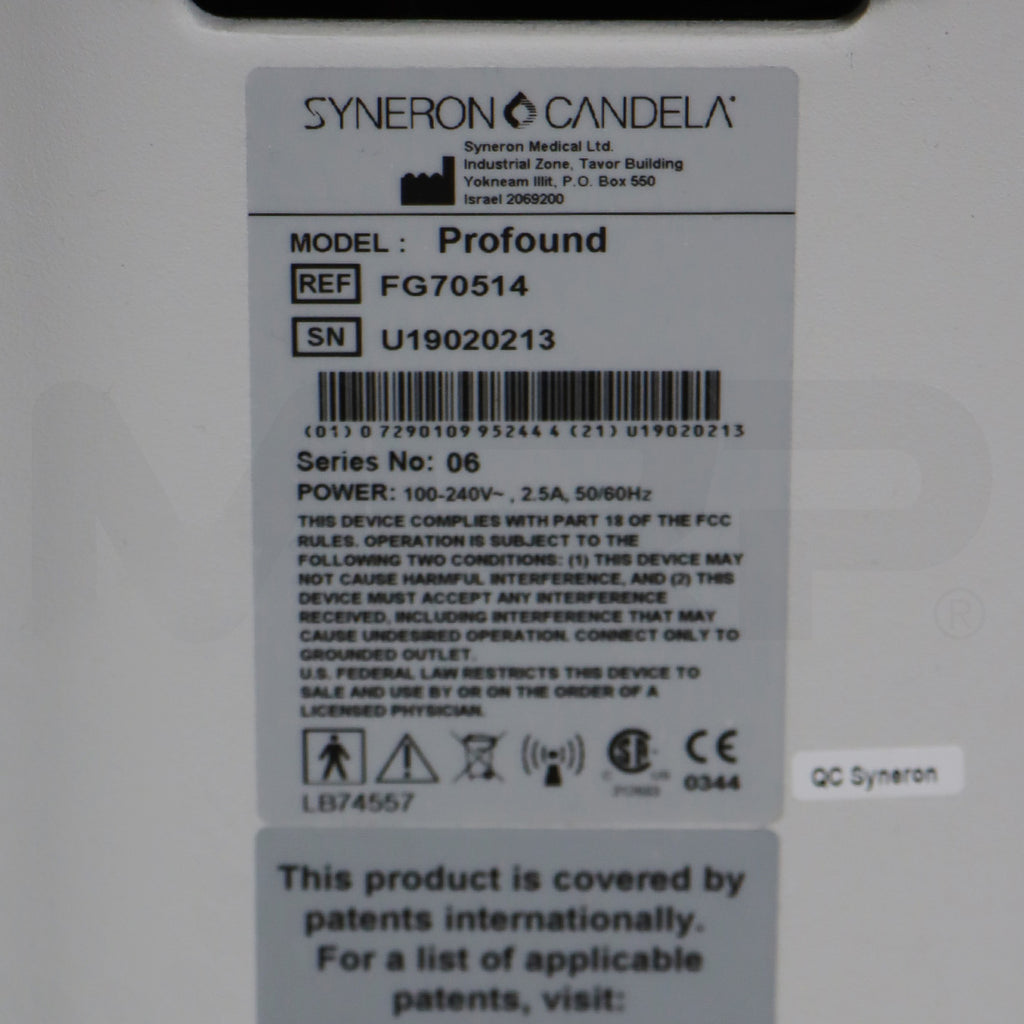 2019 Syneron Candela Profound Microneedling RF Skin Tightening SubQ Dermal FG70514