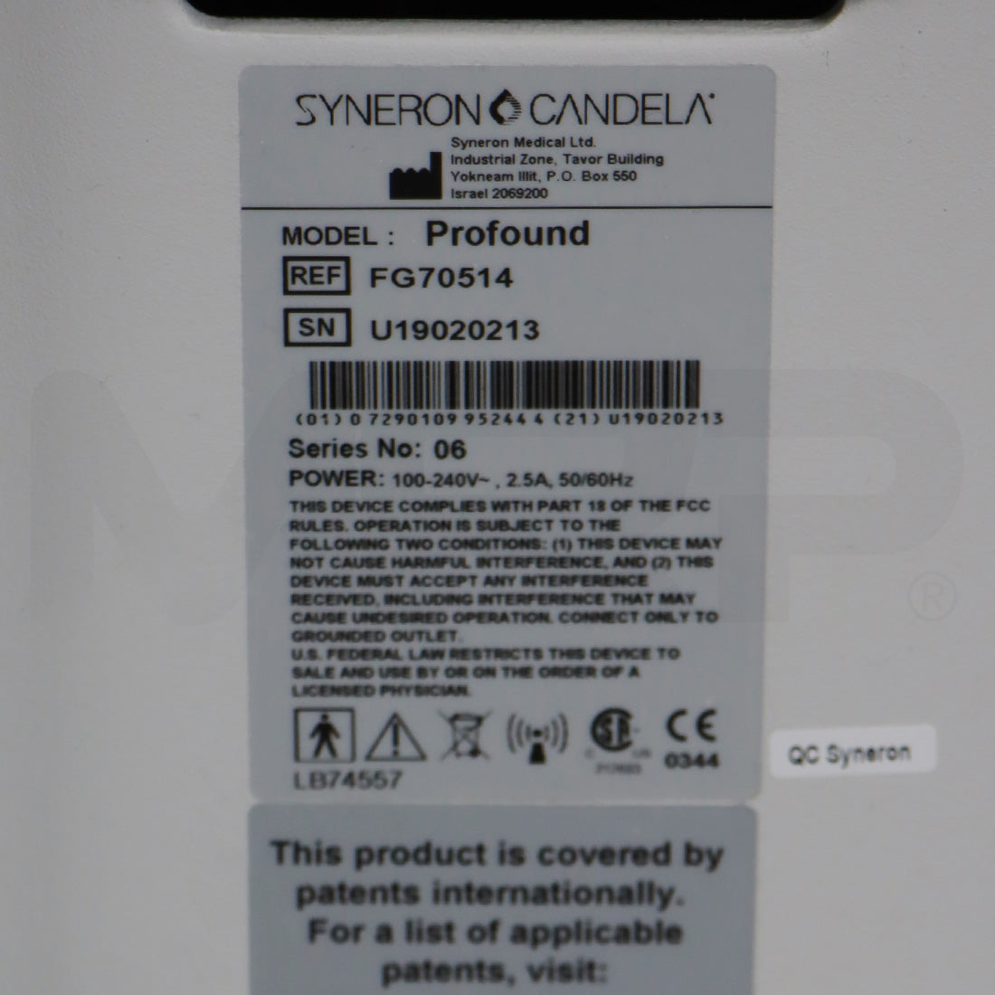 2019 Syneron Candela Profound Microneedling RF Skin Tightening SubQ Dermal FG70514