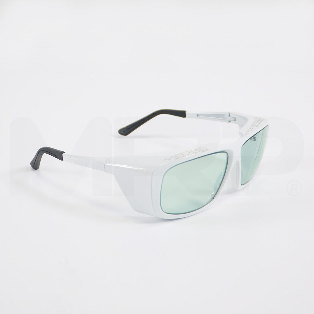 Innovative Optics Laser Safety Glasses White Frames Blue Tint Lens
