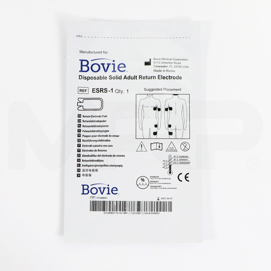 Bovie Disposable Solid Adult Return Electrode Pads EXP 03/2027 3x Pack
