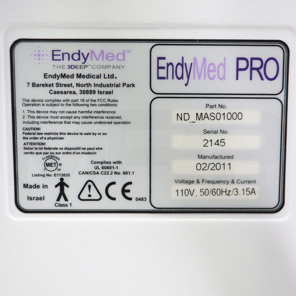 2011 EndyMed PRO 3DEEP Body Contour Fine System