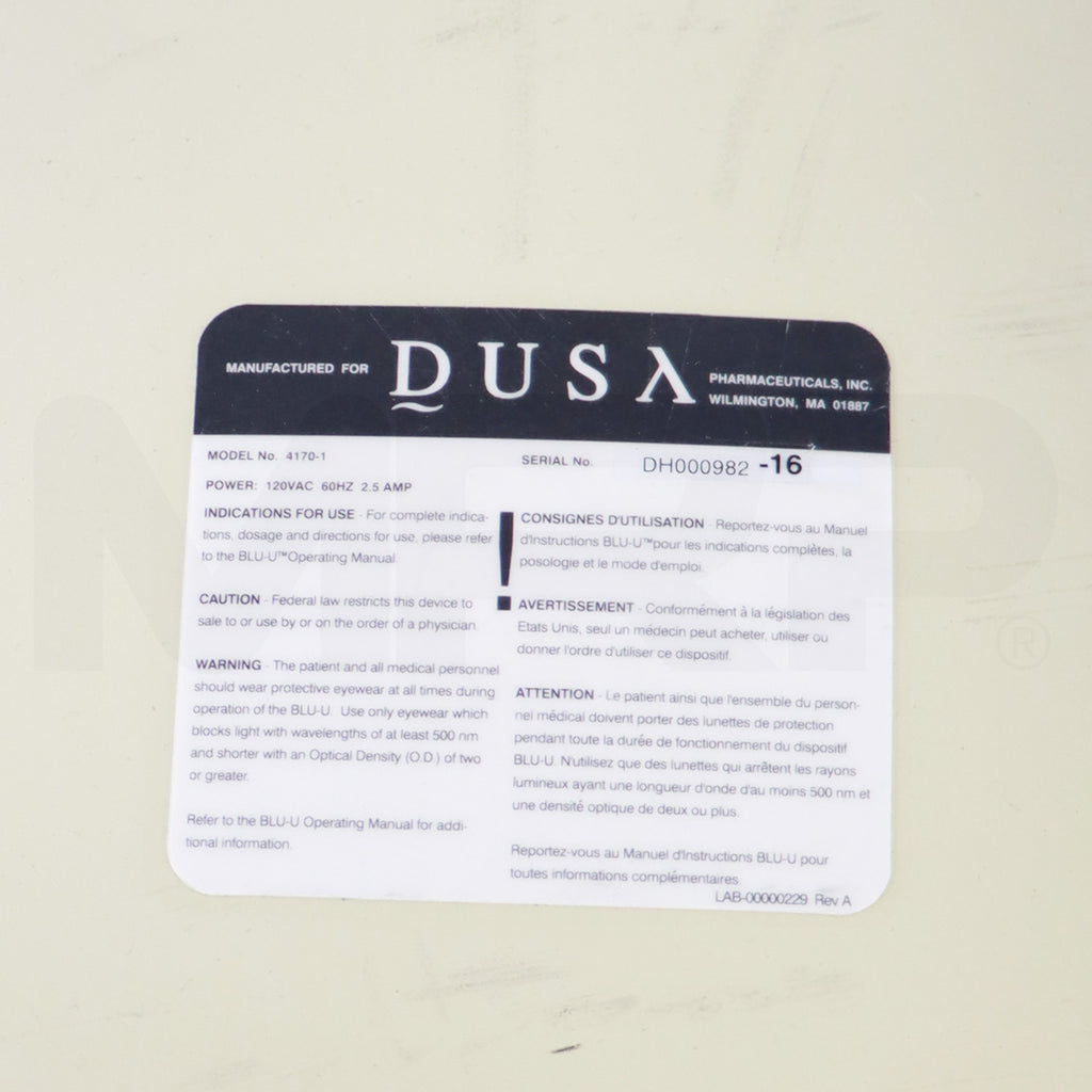 Dusa Blu-U 4170-1 Blue Light Skin Treatment Therapy Phototherapy System