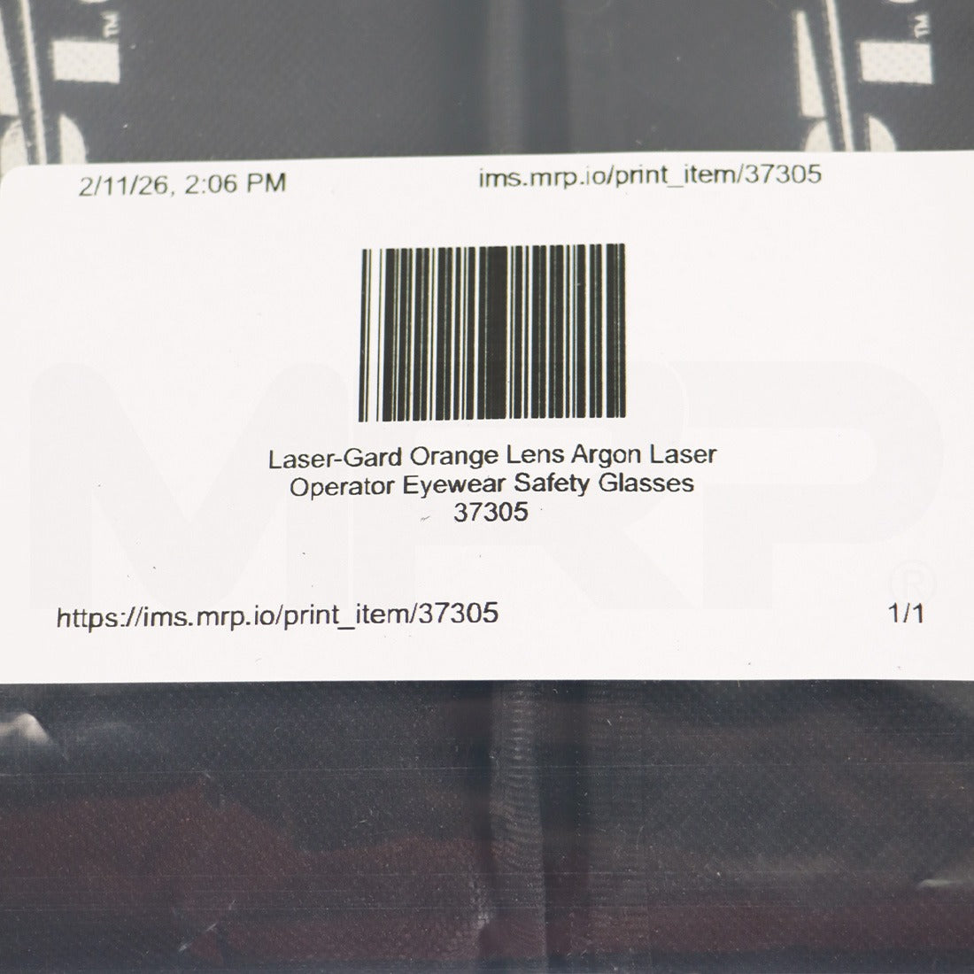 Laser-Gard Orange Lens Argon Laser Operator Eyewear Safety Glasses