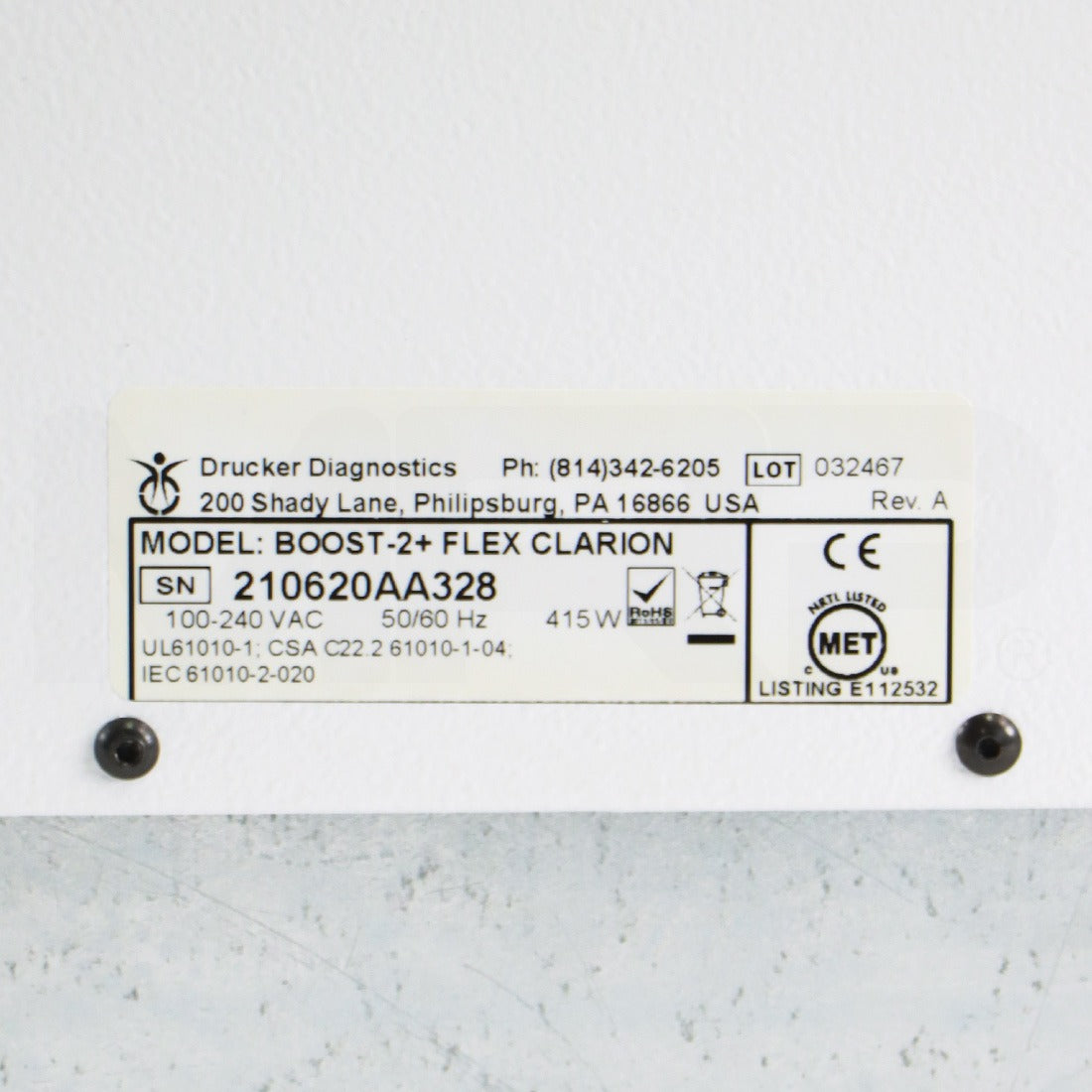 Drucker Diagnostics Boost 2+ Flex Clarion Centrifuge