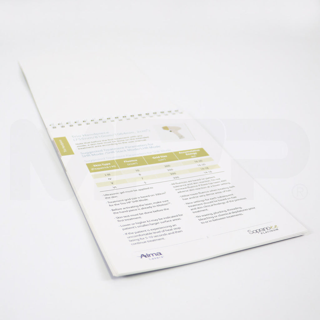 Alma Lasers Soprano Ice Platinum Quick Reference Guide