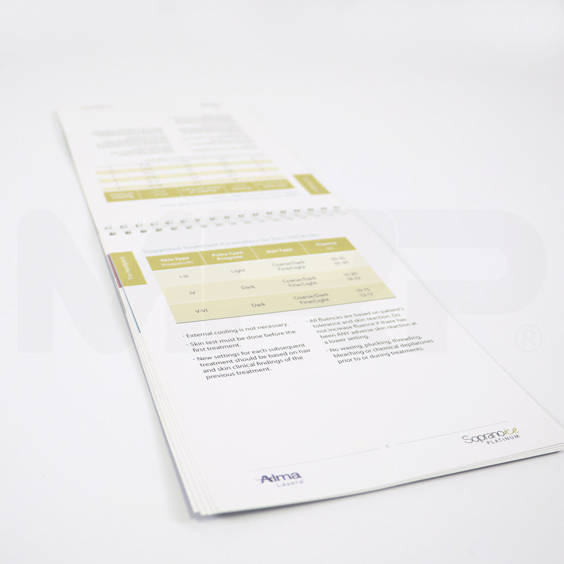 Alma Lasers Soprano Ice Platinum Quick Reference Guide