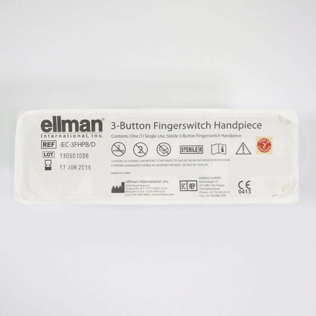 Ellman 3-Button Fingerswitch Handpiece Sterile IEC-3FHPB/D EXP 06/17/2016