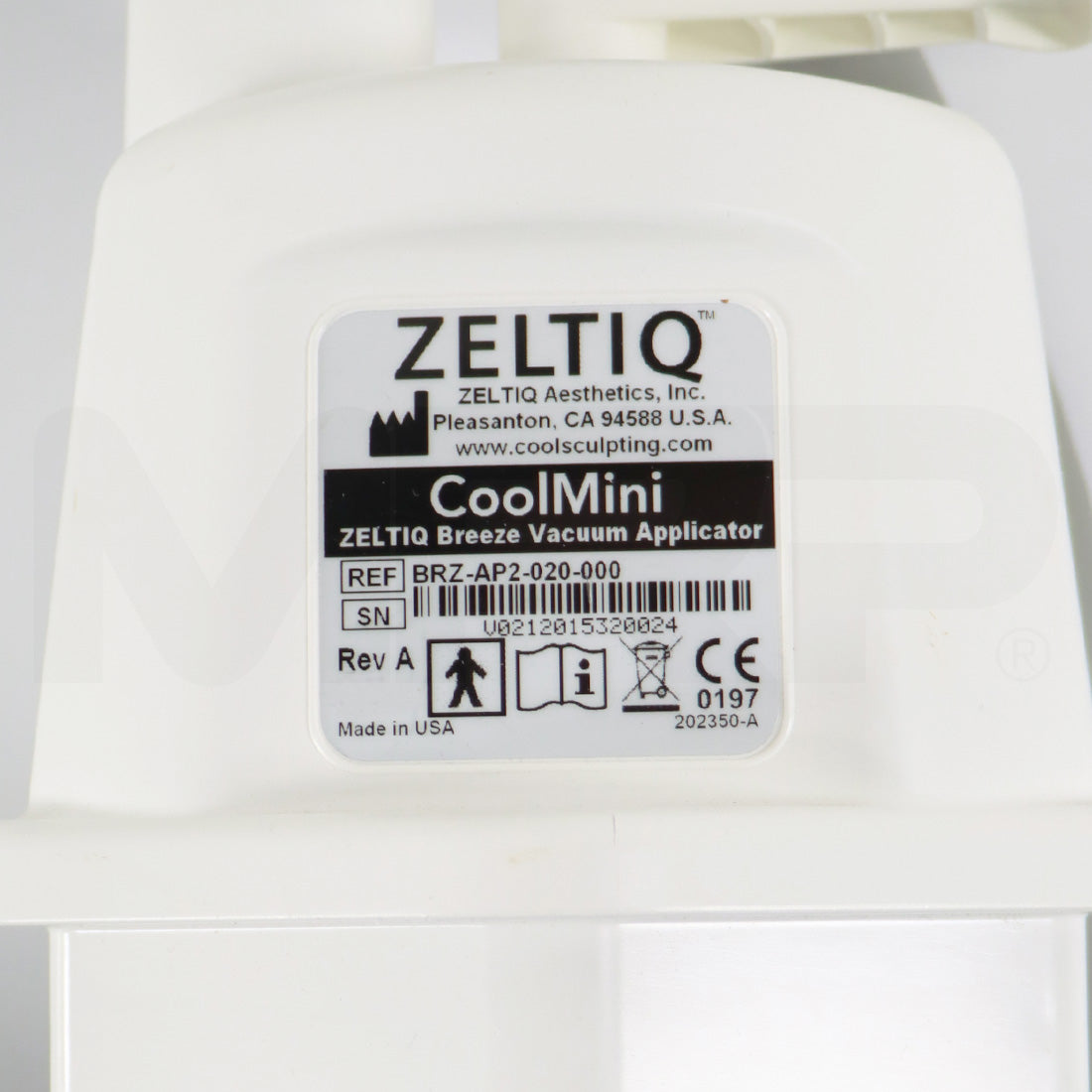 2015 Zeltiq CoolSculpting HP CoolMini Vacuum Applicator BRZ-AP2-020-000