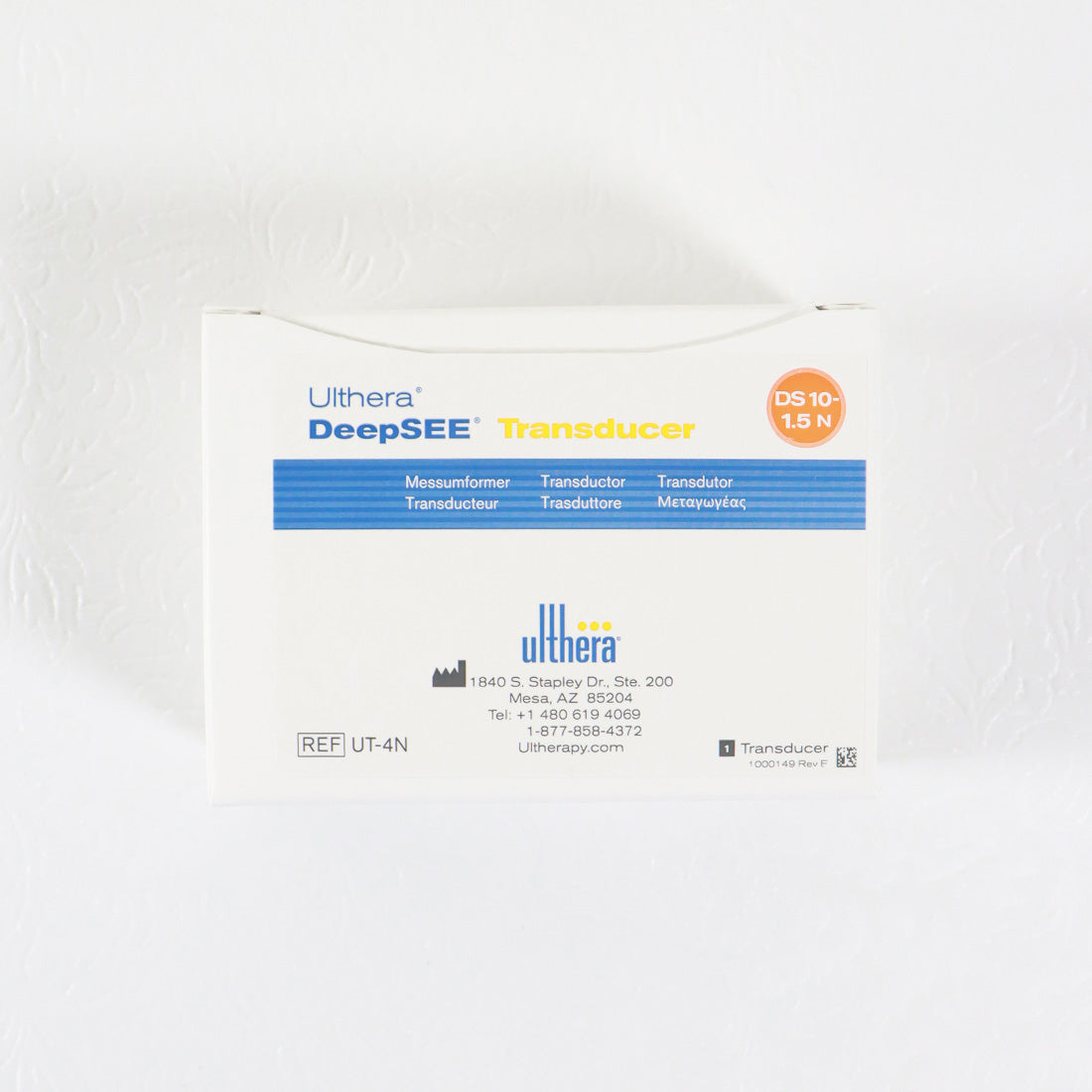 Ultherapy DeepSee Orange DS 10-1.5 N Transducer 2400/2400 Lines SE04/2018 UT-4N