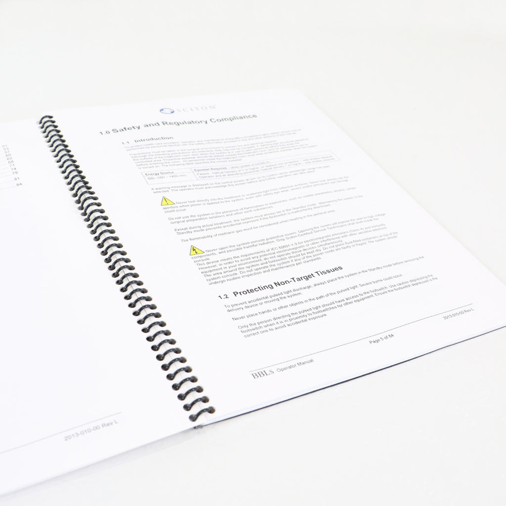 2013 Sciton BBLs Operator Manual 2013-010-00 Rev. L