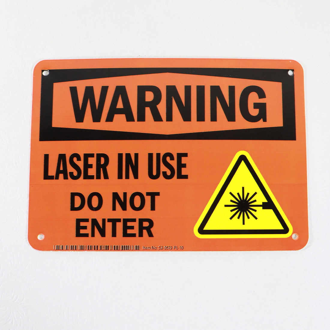 SmartSign Warning Plastic Sign “Laser In Use, Do Not Enter” S2-0572-PL-10