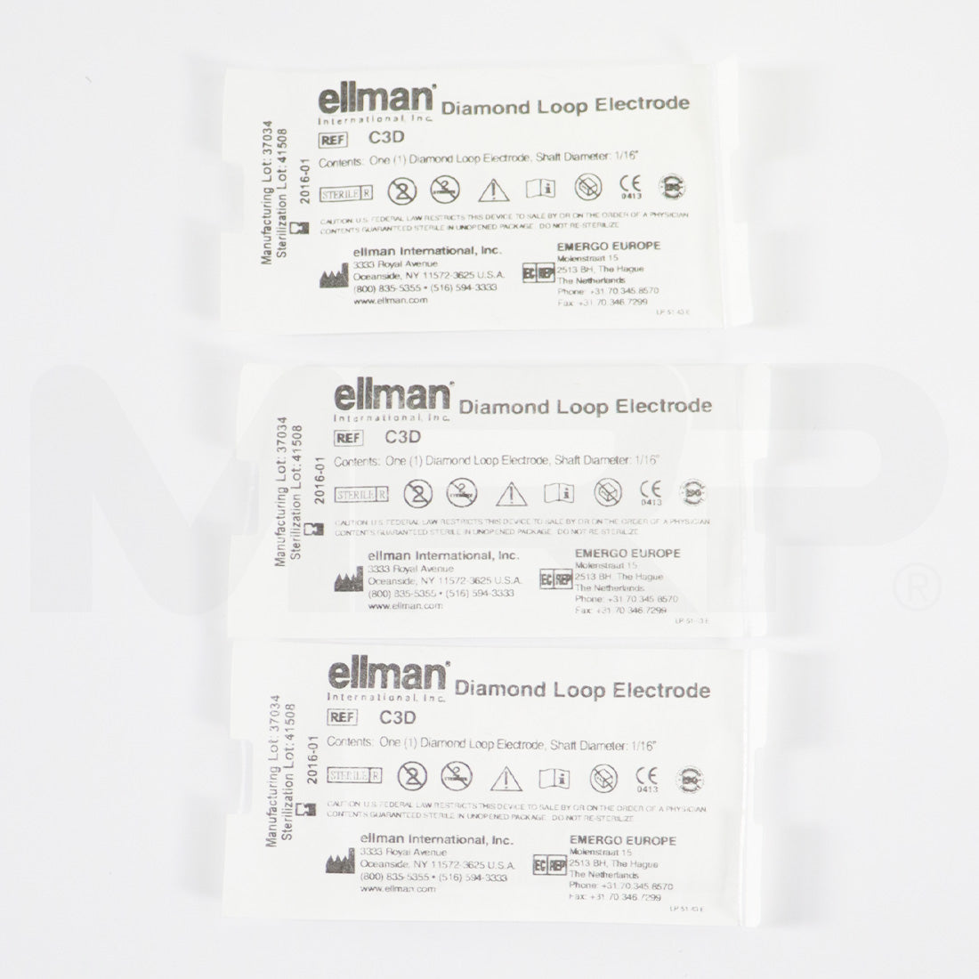 Ellman Diamond loop Electrode Sterile C3D Shaft 1/16in EXP 01/2016 3pk