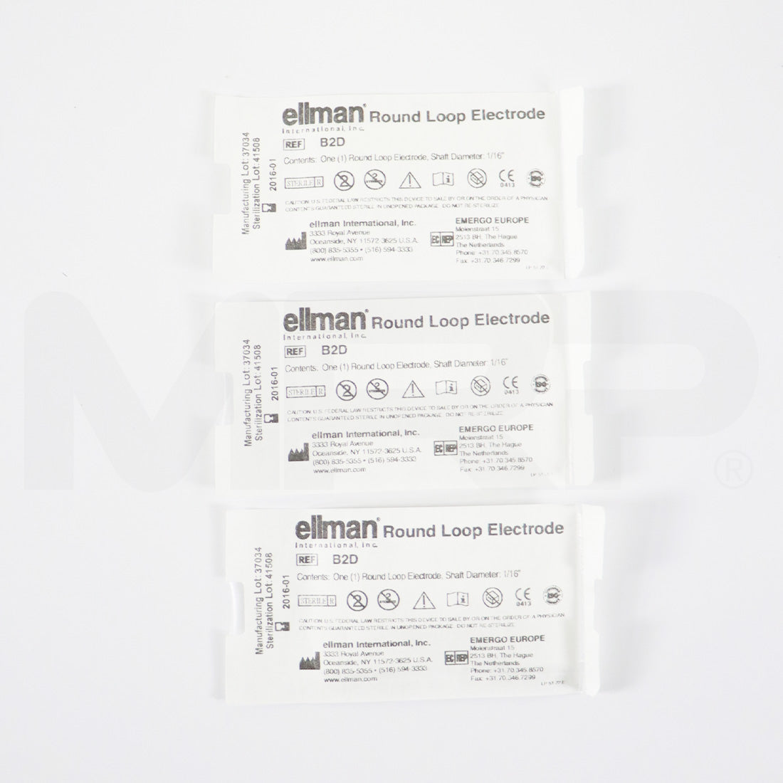 Ellman Round Loop Electrode 1/16in Shaft Sterile B2D EXP 01/2016 3pk