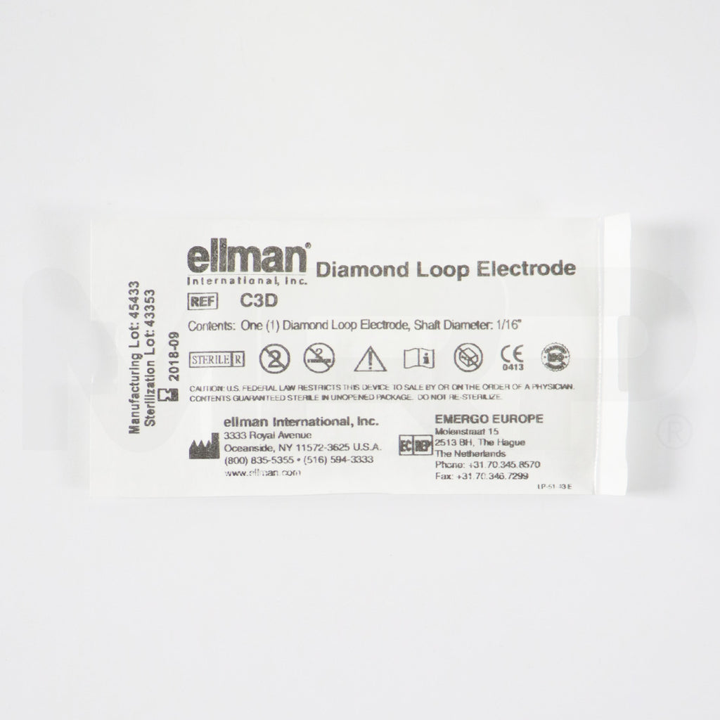 Ellman Diamond Loop Electrode 1/16in Shaft Sterile C3D EXP 09/2018 5pk