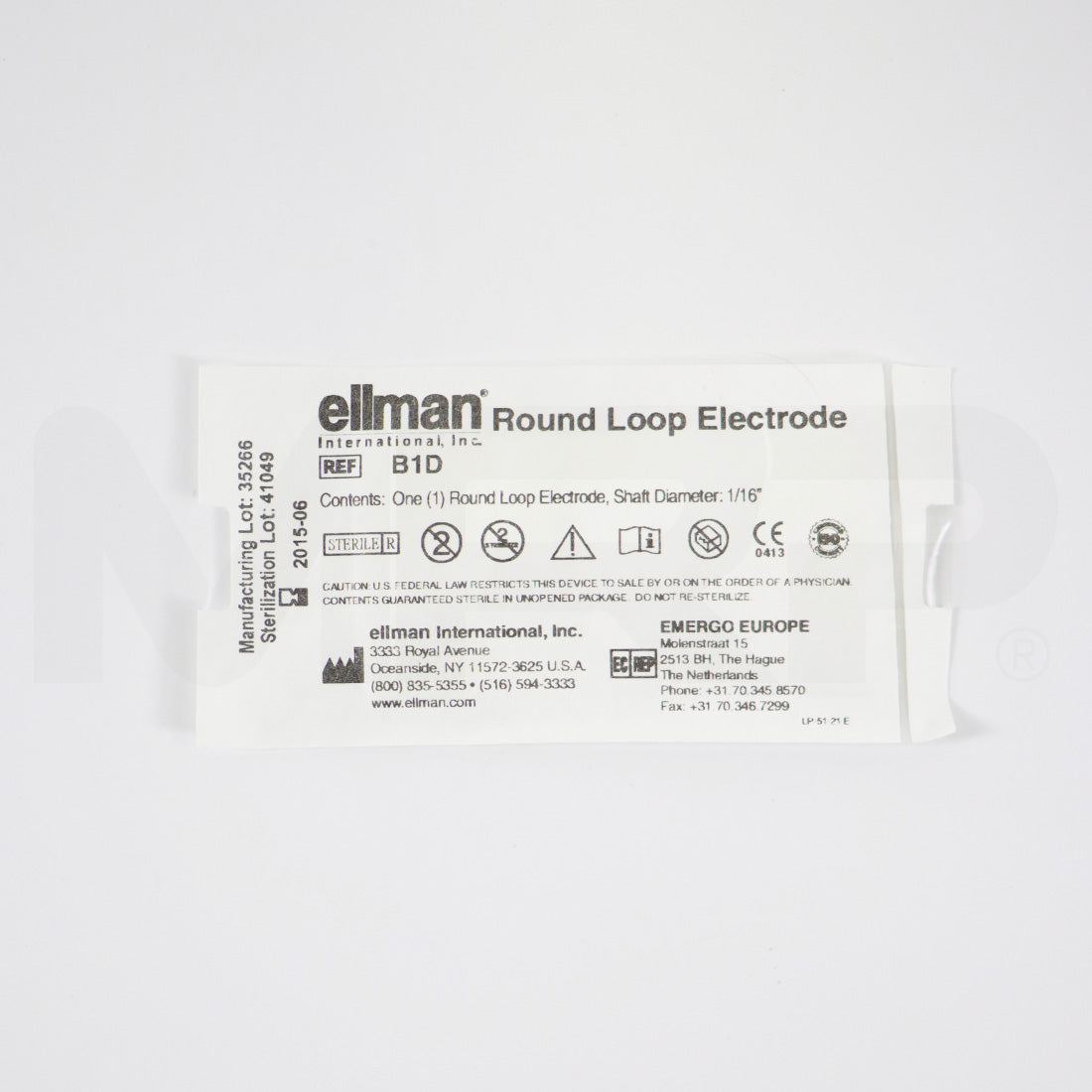Ellman Round Electrode 1/16in Shaft Sterile B1D EXP 06/2015 4pk