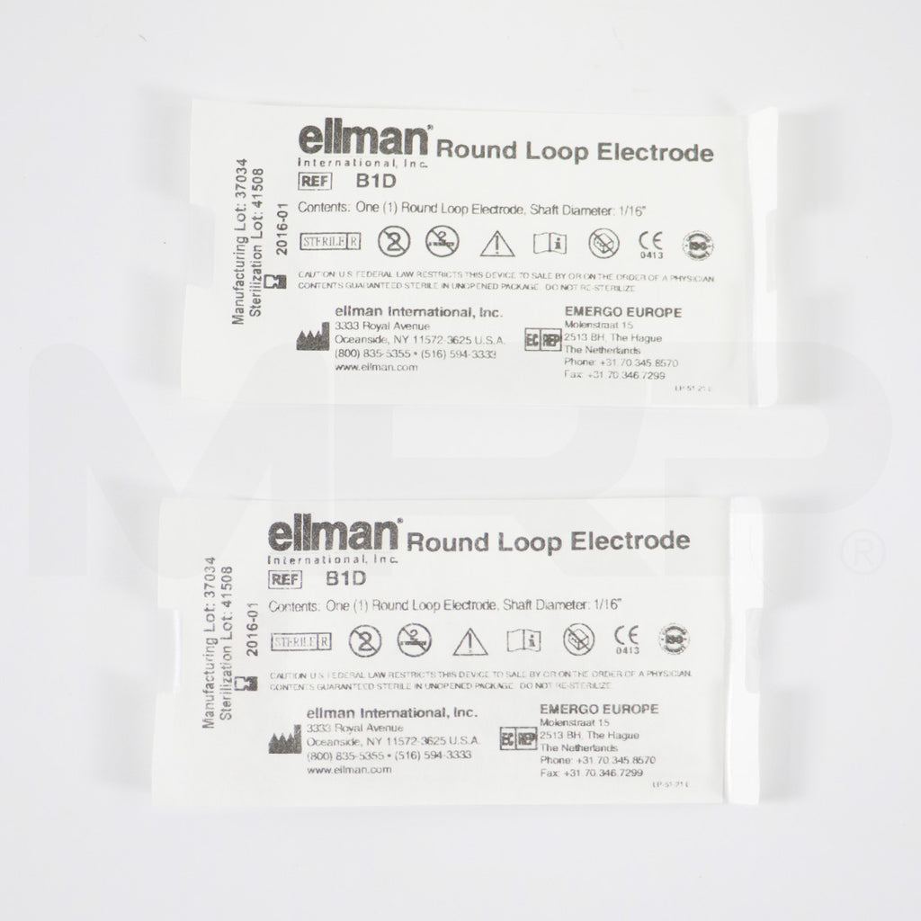 Ellman Round Loop Electrode 1/16in Shaft Sterile B1D EXP 01/2016 2pk