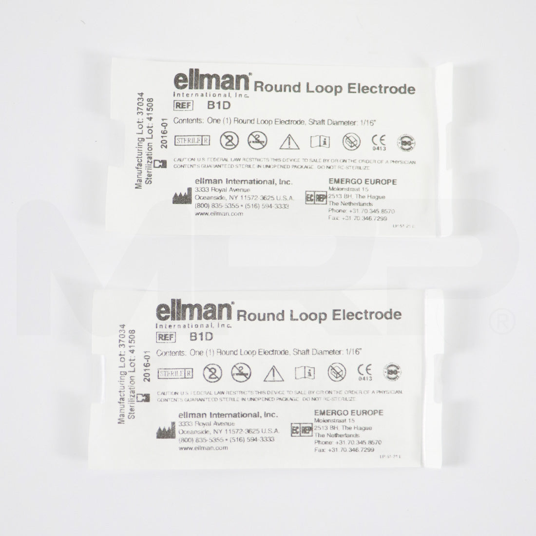 Ellman Round Loop Electrode 1/16in Shaft Sterile B1D EXP 01/2016 2pk