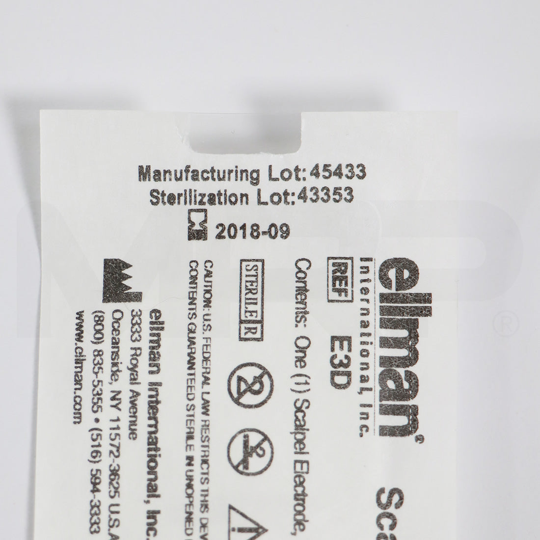 Ellman Scalpel Electrode 1/16" Shaft Diameter 5pk E3D EXP 09/2018