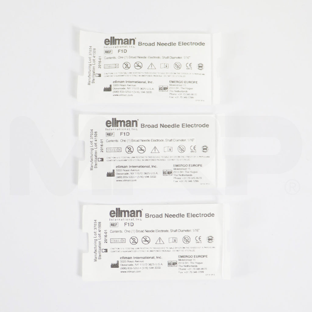 Ellman Broad Needle Electrode 1/16" Shaft Diameter F1D 3pk EXP 01/2016