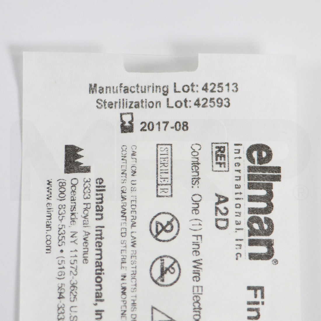 Ellman Fine Wire Electrode 1/16" Shaft Diameter A2D EXP 08/2017