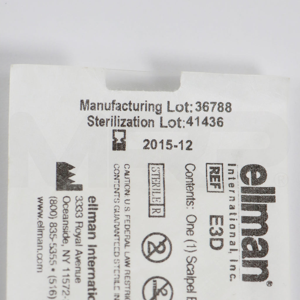 Ellman Scalpel Electrode 1/16" Shaft Diameter E3D EXP 12/2015