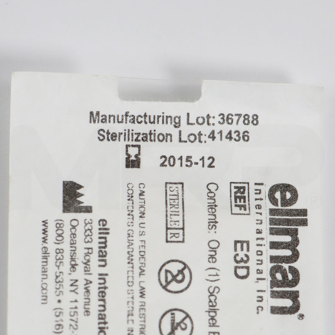 Ellman Scalpel Electrode 1/16" Shaft Diameter E3D EXP 12/2015