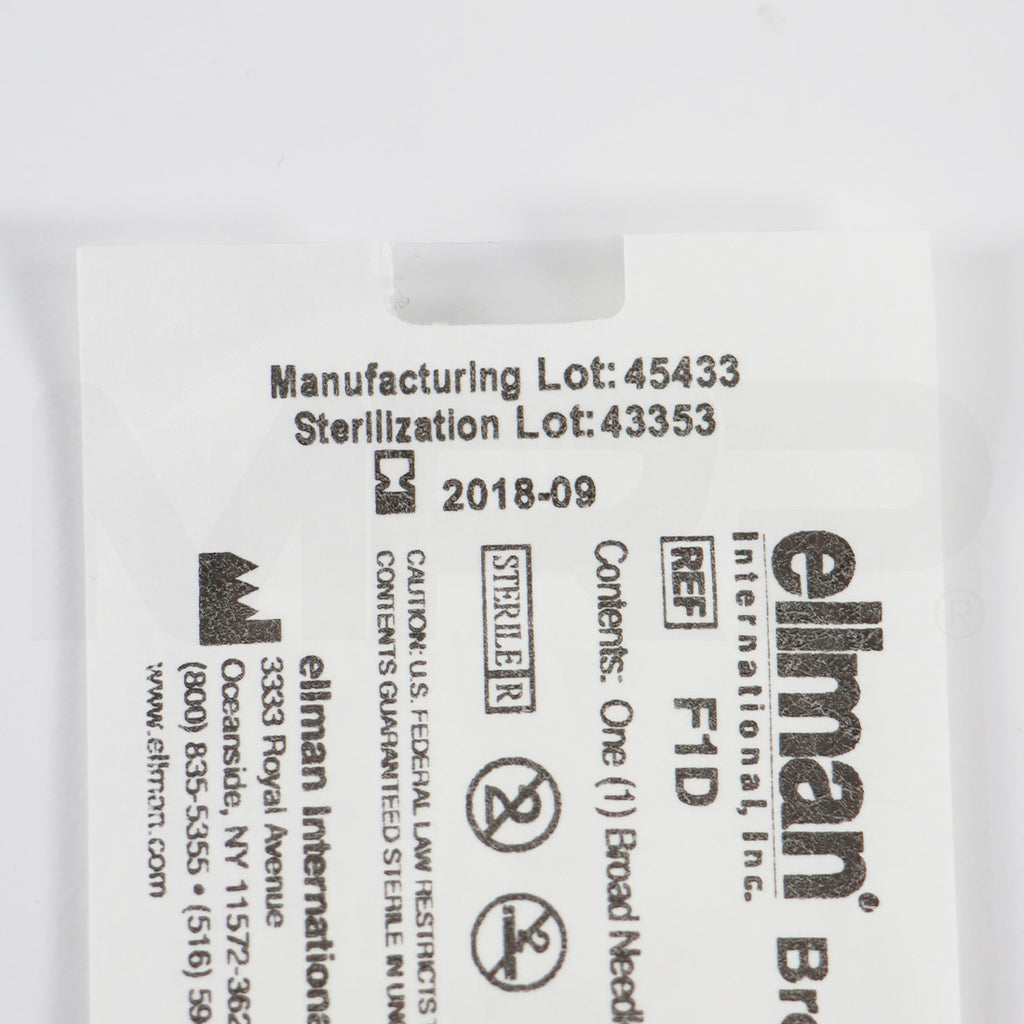 Ellman Broad Needle Electrode 1/16" Shaft Diameter F1D 5pk EXP 09/2018