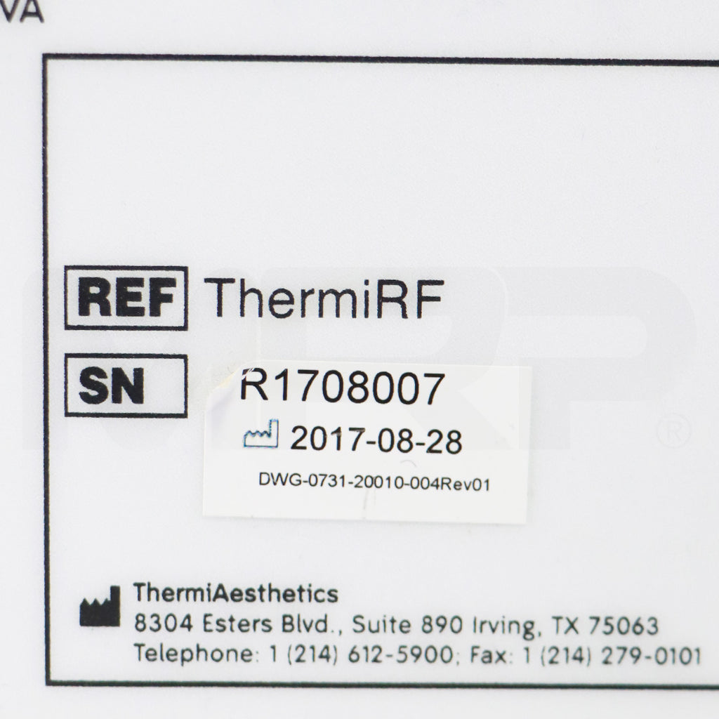 2017 ThermiAesthetics ThermiRF Temperature Control RF System W/ FLIR Thermal Camera