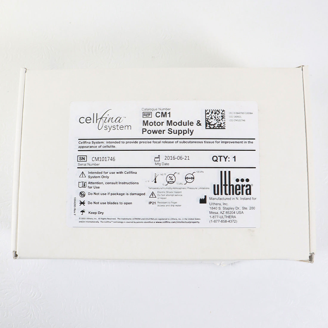 Ulthera Cellfina CM1 Motor Module Power Supply Tracker CM101746
