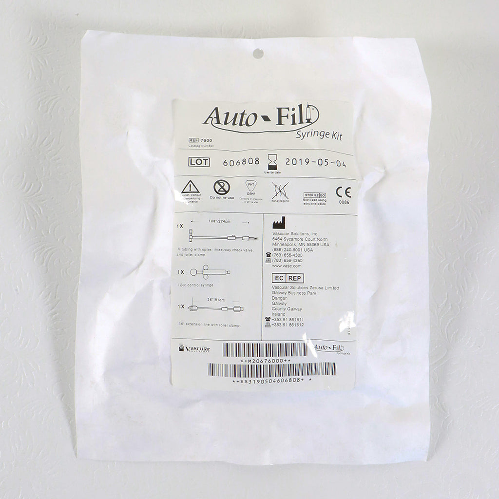 Vascular Solutions Auto-Fill Syringe Kit AutoFill 12cc Control Single EXP 2019