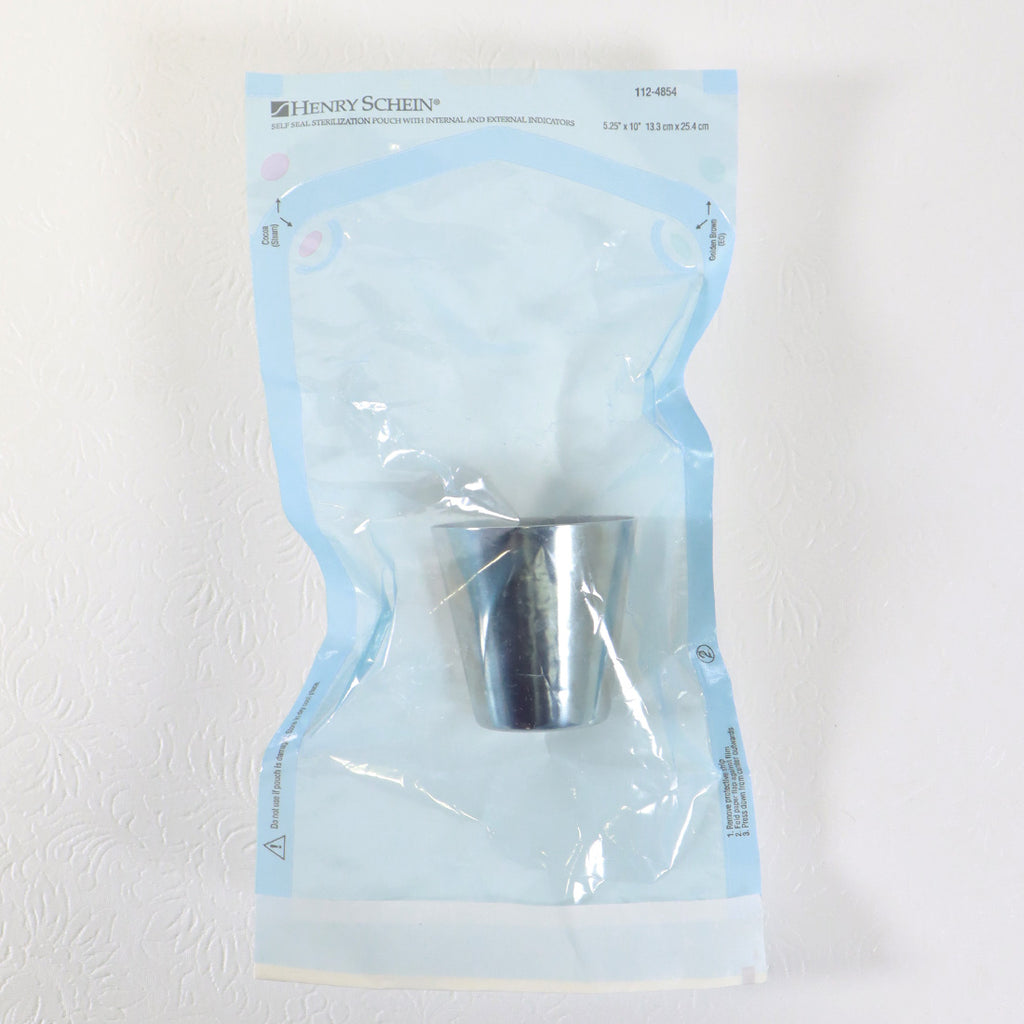 Aesculap Graduated Medicine Cup 2 oz. Silver Stainless Steel Reusable