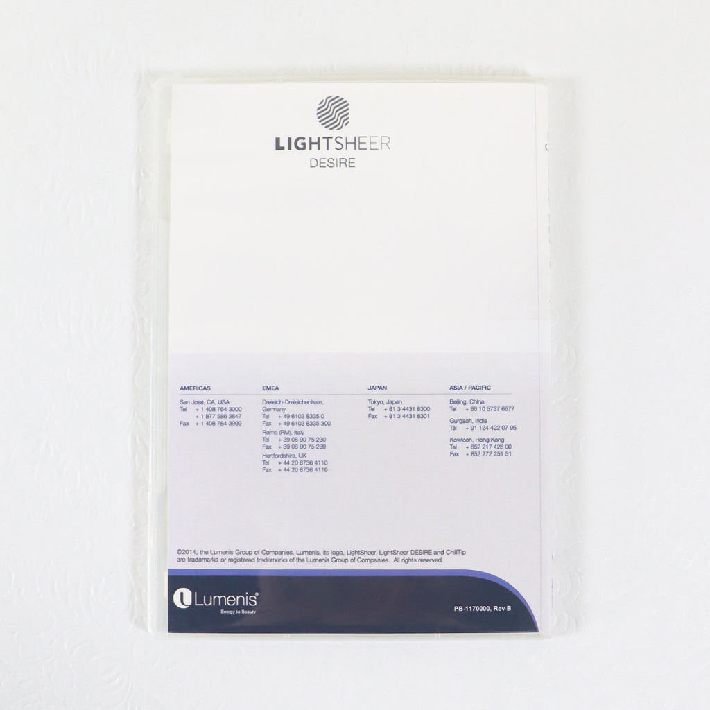 Lumenis LightSheer DESIRE Laser Operator Manual User Guide CD PB-1170000