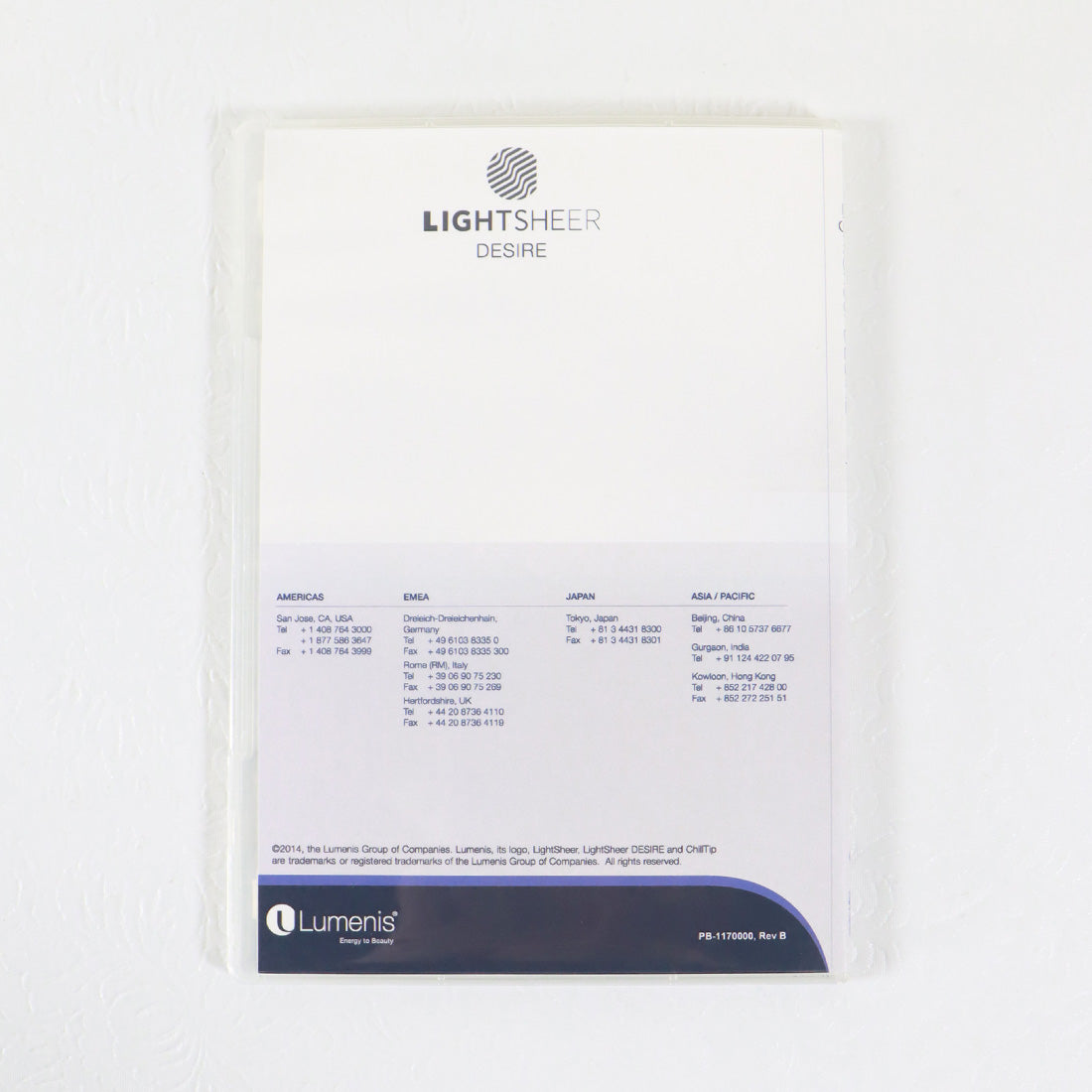 Lumenis LightSheer DESIRE Laser Operator Manual User Guide CD PB-1170000
