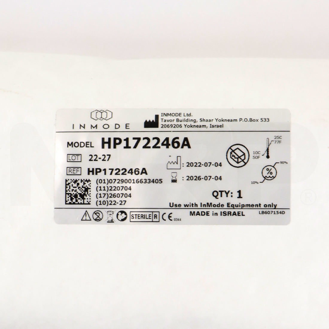 InMode FaceTite RF Handpiece Applicator HP101306A EXP 07/2026
