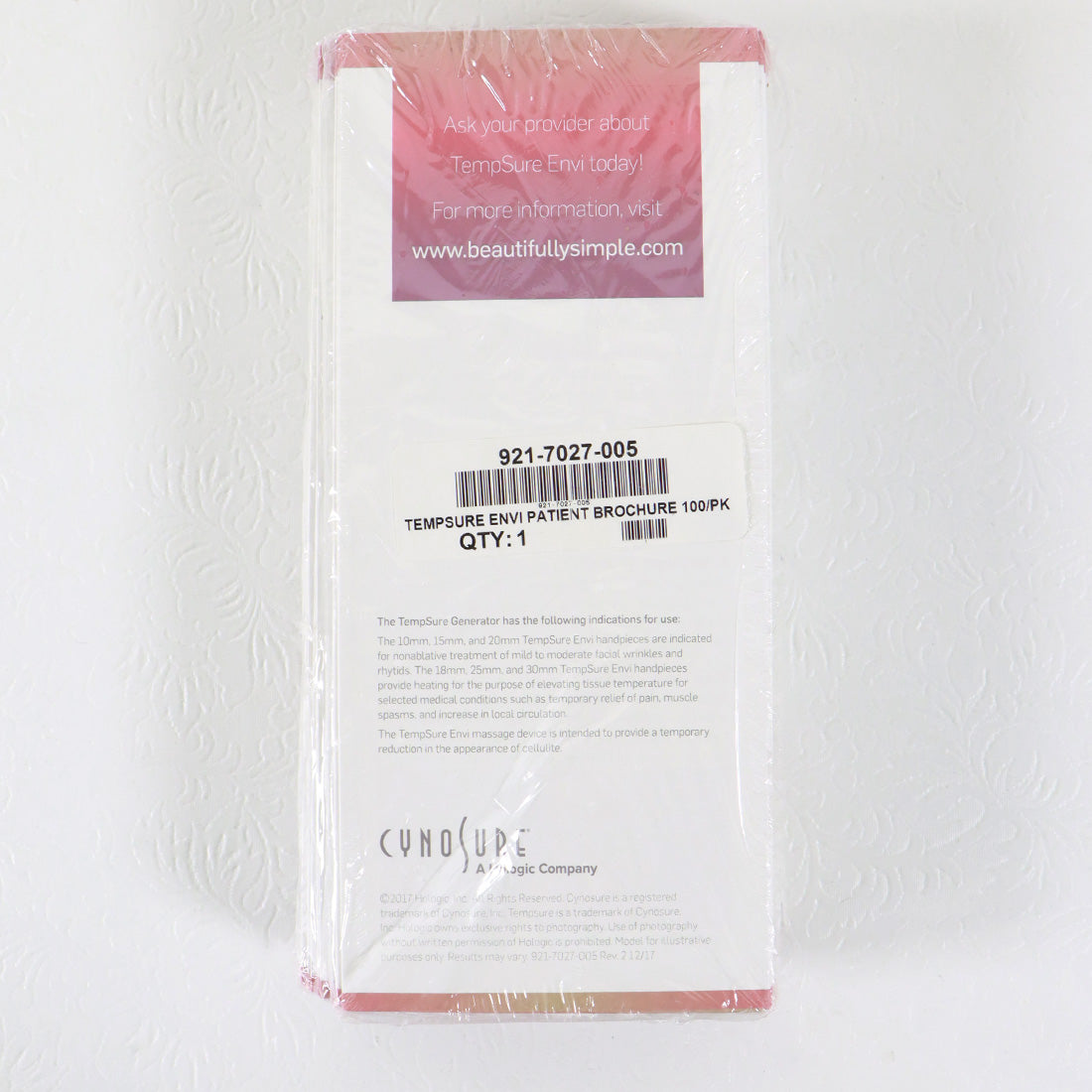 Cynosure TempSure Envi Beautiful Skin Beautifully Simple Office Brochure x114Pcs